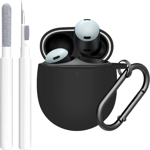 for Google Pixel Buds Pro Case Cover 2022 with Cleaner Kit, Soft Silicone Shockproof Protective Case Skin with Carabiner for Google Pixel Pro Case...