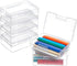 BENECREAT 6 Pack Clear Plastic Box Clear Storage Case Collection Organizer Container with Hinged Lid and Hangers For Organizing Small Parts Office...
