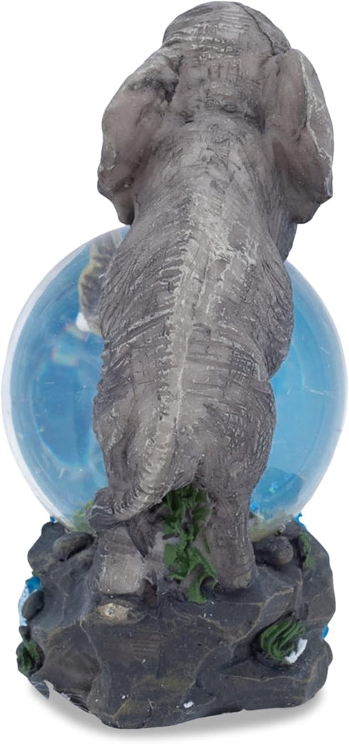 Elanze Designs Elephant Bath time Fun Magical Whimsical Tabletop Dresser Nightstand Figurine Miniature 45MM Sturdy Polyresin Glitter Water Snow Gl...