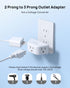 TROND 2 Prong to 3 Prong Outlet Adapter 2 Pack - Outlet Extender with 3 AC Outlets, 3-Way Outlet Splitter, Cruise Ship Essentials, 2 Prong Plug Ex...