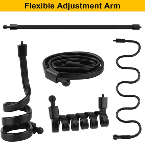 Phone Holder for Stroller/Treadmill/Shopping Cart/Pole,27.5" Length Arm 360°Adjustable Clip 1/4"-20 Threaded,Compatible with 3.5~7.5" iPhone/Smart...