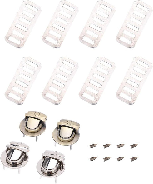 4pcs Tuck Lock Clasp Purse Thumb Lock Practical Tuck Lock Tongue Lock for Box Leather Hangbag Case Clasp Purse Backpack Nickel...