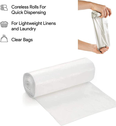 Clear Kitchen Trash Bags 7-10 Gallon Clear Plastic Garbage Bag for Kitchen, Home, Office, Bathroom - Wastebasket Bin Liners - High Density, Leak-P...