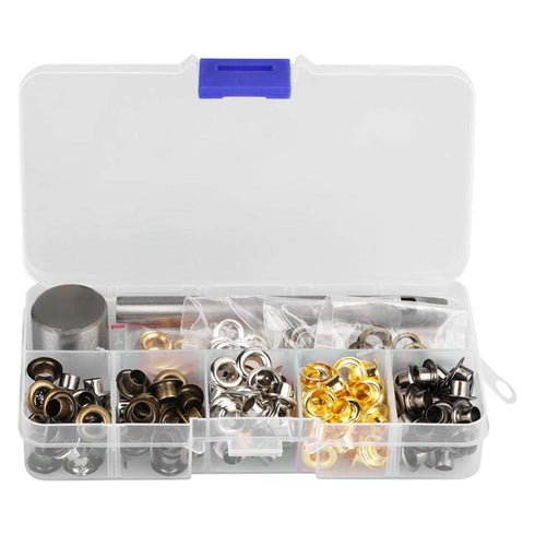 Eyelet Grommet Set for Leather Craft Clothes Sewing Accessories with Setting Tools and Storage Box for Fabric Tarps Curtains(5mmx220pcs)...