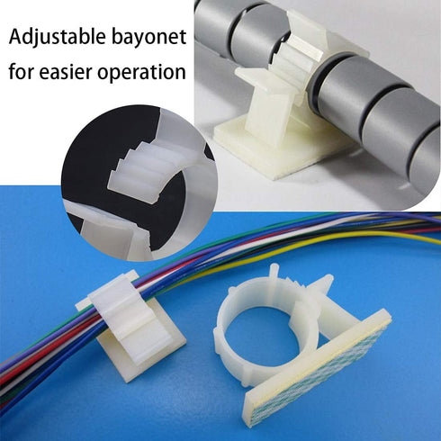 25PCS White Adhesive Backed Nylon Wire Adjustable Cable Clips Clamps...