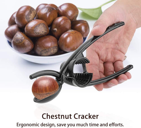 Fdit 2 in 1 Kitchen Quick Chestnut Clip Aluminum alloy Nut Cracker Sheller Nut Opener Plier Nutcracker Chestnut Clip...