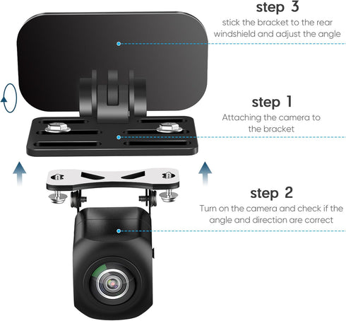 Universal Rear Camera Mount,(Adhesive-2PCS) Backup Camera Bracket Rear Dash Cam Windshield Mount, Car Rear Camera Backup Camera Holder,Rear View M...