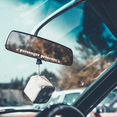 Pack 3 Passenger Princess Rearview Mirror Decal, Vanity Mirror Stickers, Cute Vinyl Stickers, Car Mirror Decal, Car Decal for Women, Window Vinyl ...