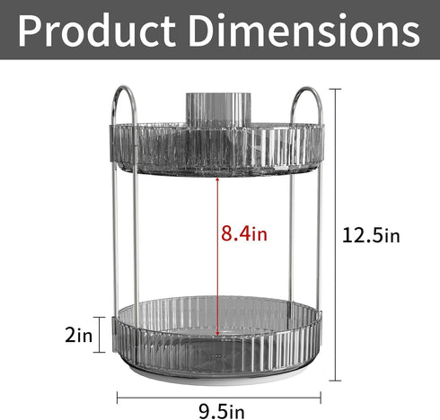 360 Rotating Makeup Organizer Perfume Organizer Skincare Organizers Large Capacity Make up Caddy Shelf,Fits Makeup Brushes,Lipsticks,Skin Care...