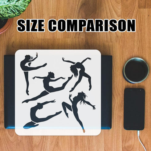 FINGERINSPIRE Dancing Girl Painting Stencil 11.8x11.8inch Reusable Dancers Spraying Stencil Yoga Woman Stencil Large Slim Figure Stencil PET Decor...
