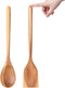 2PCS Long Handle Gigantic Spatula Spoon Premium Acacia Wooden Spoons For Cooking 17''Large Soliod Wooden Cooking Spoons Smooth Finish in Large Sty...
