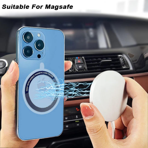 12 Pcs Magnetic Wireless Charging Metal Ring with Sticker, Universal Ultra Thin Notched and Round Alphabet Ring Conversion Kit Compatible with Mag...