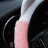 Car Steering Wheel Cover, Fluffy Soft Plush for Winter Warm, Cute Steering Wheel Protector with Kitty Cat Ears, Universal 15 Inch, Elastic & Anti-...