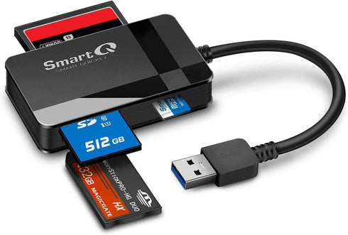 SmartQ C368 USB 3.0 Card Reader - Plug & Play, Compatible with Apple & Windows, Supports SD, Micro SD, MS, CF Cards...