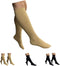 Closed Toe 15-20 mmHg Compression Plus Size Big Wide Leg Calf Socks (Beige, 5X-Large)...