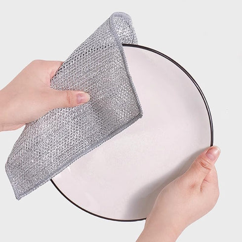 Multipurpose Wire Dishwashing Rags for Wet and Dry Use, Upgraded Diamond-Shaped Lattice Weave Multifunctional Kitchen Cleaning Supplies, Non-Scrat...