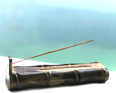 Bamboo Incense Holder Handmade Stick Incense Burner Craft Storage Box Wood Ash Catcher Sticks Incense Holder Brown Meditation Incense Holders Burn...