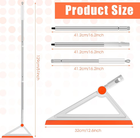 Magic Silicone Broom, Squeegee Broom for Floor, Rubber Broom with 51" Long Handle,Silicone Broom for Cleaning Floor Bathroom Kitchen Tile Marble G...