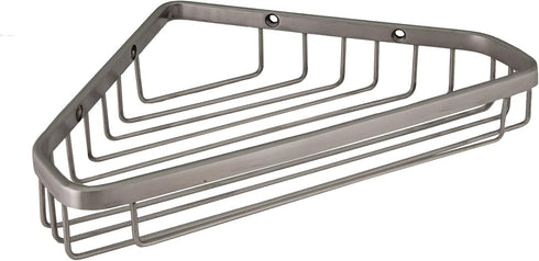 Sturdy Stainless Steel Corner Shower Caddy Basket, 9.5-Inch, Satin Nickel, Wall Mounted – Design House, 588921-SS...