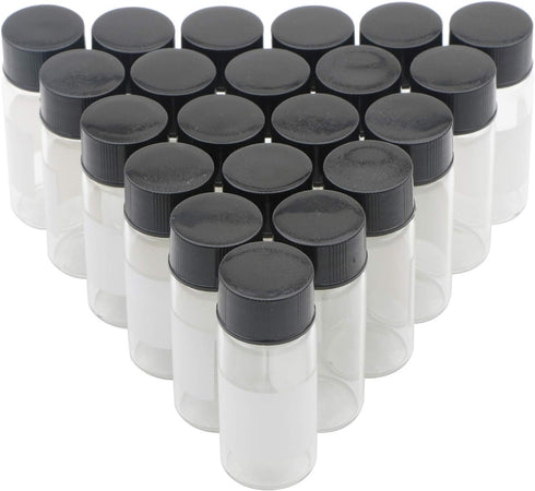 10-Pack 10ml (0.338oz, 2.7dram) Premium Clear Glass Vials with Lids - Borosilicate Glass, Small Vials for Samples - Glass Jars with Labels...