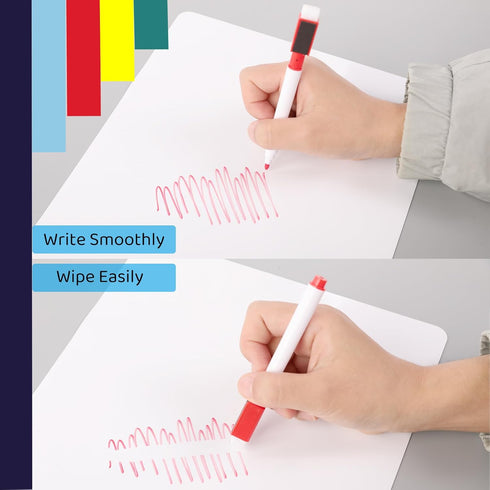 2 Pack Magnetic Dry Erase White Board for Fridge, Small Whiteboards with 6 Markers and 1 Eraser for Refrigerator, Mini Notepads for Kids and Stude...