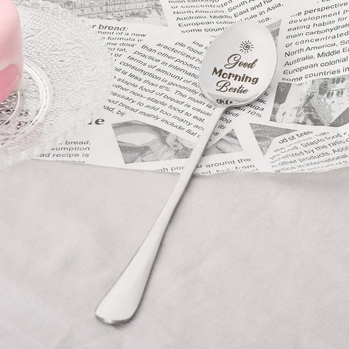 Good Morning Bestie Spoon Gifts for Women Best Friend Birthday Gift for Bestie Bff Friendship Gifts for Friend Sister Graduation Gift for Bestie E...