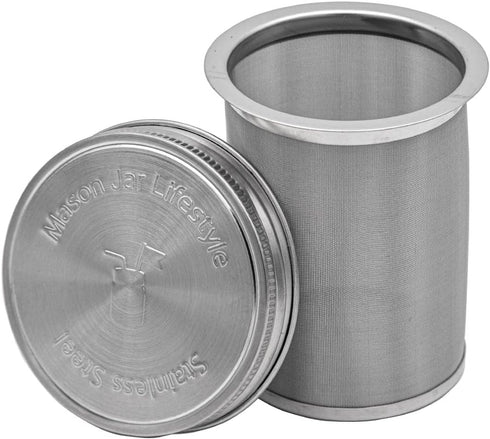 16oz Pint Cold Brew Coffee and Tea Maker Stainless Steel Filter for Mason Jars With Lid and 2 Silicone Seals (No Jar)...