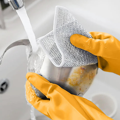 Nialnant 20 Pcs Wire Cleaning Cloth,Multipurpose Wire Dishwashing Rags for Wet and Dry,Non-Scratch Wire Dishcloth,Circularite Scrubbing Cloths for...