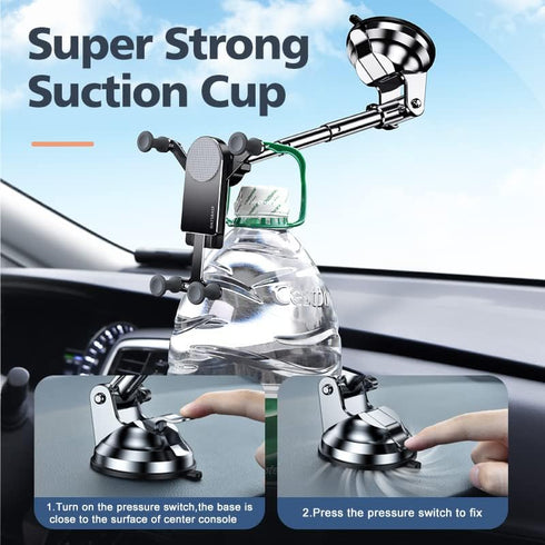 OATSBASF Upgrade Gravity Car Phone Mount,Long Arm Dashboard Windshield Car Phone Holder Strong Suction Anti-Shake Stabilizer Phone Car Holder Comp...