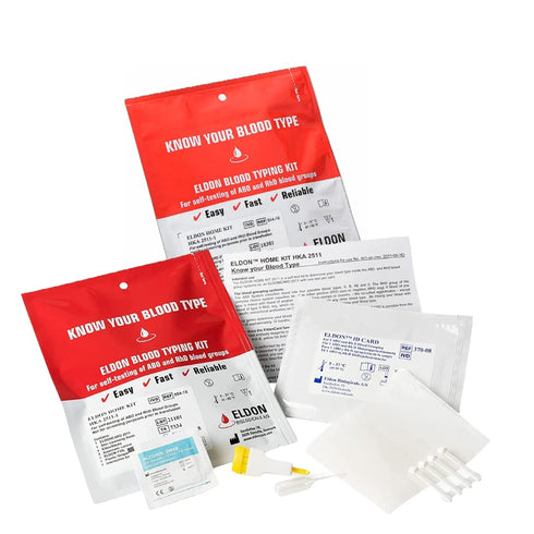 Eldoncard INC Rapid Blood Type Test (2 COMPLETE KITS) - Air Sealed Envelope, Safety Lancet, Micropipette, Cleansing Swab...