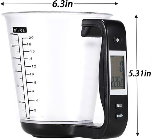 1Pcs Digital kitchen Electronic Measuring Cup Scale Household Jug Scales with LCD Display Temp Measurement 16x12.5x13.5cm (black)...