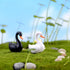 2Pcs Resin Couple Swan Model DIY Miniature Landscape Garden Bonsai Ornaments Outdoor Statues Garden Sculptures and Statues...