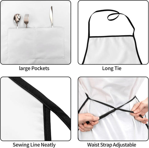 Adjustable Bib Aprons with 1 Pockets Cooking Kitchen Chef Apron for Women and Men...