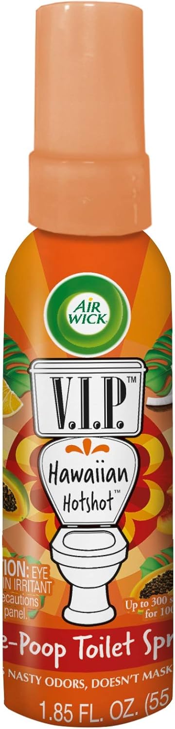 Air Wick V.I.P. Pre-Poop Toilet Spray | Hawaiian Hotshot Scent | Contains Essential Oils | Travel size Air Freshener | Up to 100 uses - 1.85 Ounce...