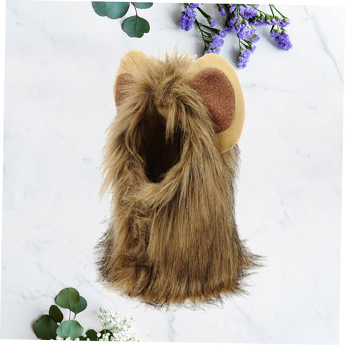 1pc Funny Wigs Dog Wigs Dog Lion Cosplay Realistic Lion Mane Hats Aquarium Plant Holder Costume Bonnet Cat Costume Hat Cat Lion Costume Dog Lion H...