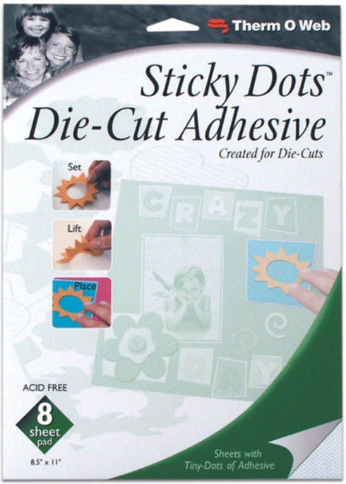 Sticky Dot Die-Cut Adhesive Sheets-8.5x11 8/Pkg...