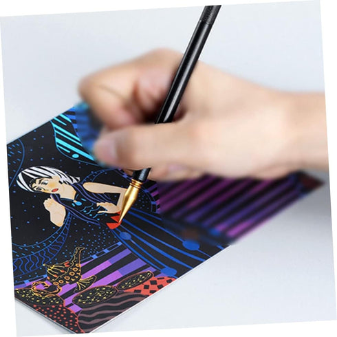 EXCEART 3 Pcs Painting Pens Art Sticks Paper Art Tool Lotto Scratcher Tool Scratching Color Pen Coloring Stylus Pens Multitools Tools for Kids Scr...
