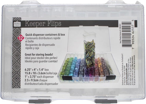 The Beadsmith Personality Case - Clear Storage Organizing System 6.25 x 4 x 1.4 inches - Includes 12 flip top Boxes 1 x 3.75 inches each, for orga...