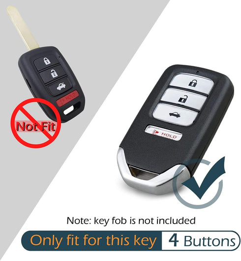 GFDesign 2 Pcs Silicone 4 Buttons Key Fob Cover Remote Case Keyless Protector Compatible with Honda Accord Civic Crosstour CR-V CR-Z HR-V Odyssey ...