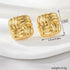 Gold Statement Earrings for Women?Gold Chunky Hollow Square Geometric Textured Trendy Vintage Stud Earrings...