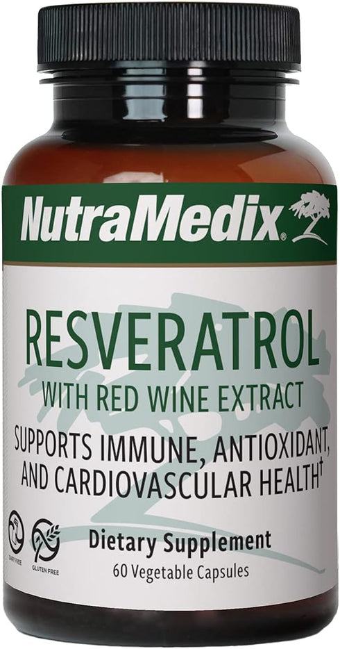 NutraMedix Resveratrol Capsules - Bioavailable Antioxidants Supplement from Red Wine Extract + Grape Skins - 200mg Japanese Knotweed for Immune & ...