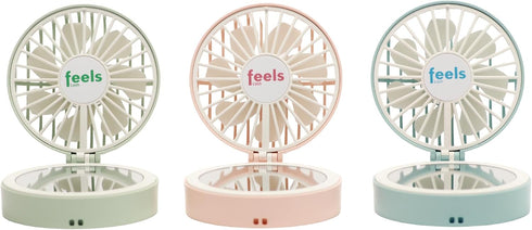 Compact Mini Fan Mirror Handheld Portable USB Rechargeable Adjustable Speed Fan for Eyelash Extensions Makeup Travel (Powder Pink)...