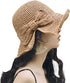 Foldable Wide Brim Floppy Straw Beach Sun Hat,Summer Cap with Bowknot for Women Girls,Strap Adjustable...