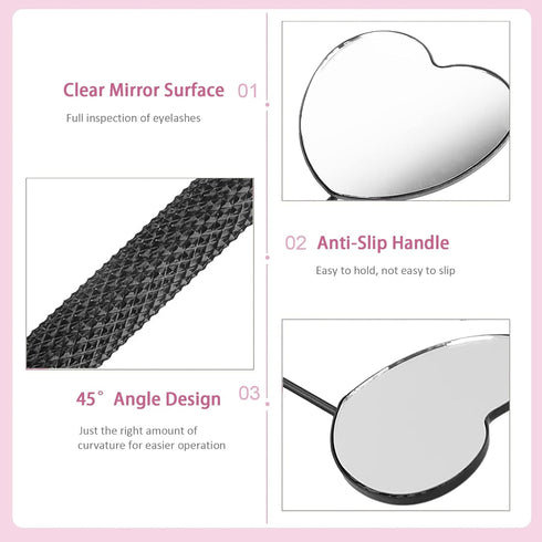 Large Lash Mirror for Eyelash Extension?Detachable Eyelash Mirror Stainless Steel Eyelash Makeup Mirror lash Extension Supplies & Tool...