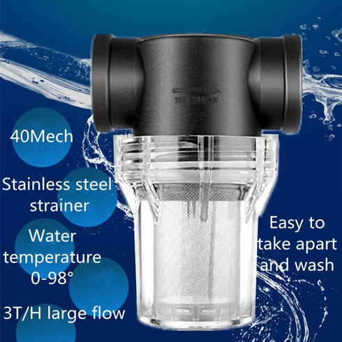 Sediment Filter 3/4 Female Thread Inline Filter Strainer for Garden Hose Pressure Washer RV with 100Mesh Screen Water Pump Strainer Filter...