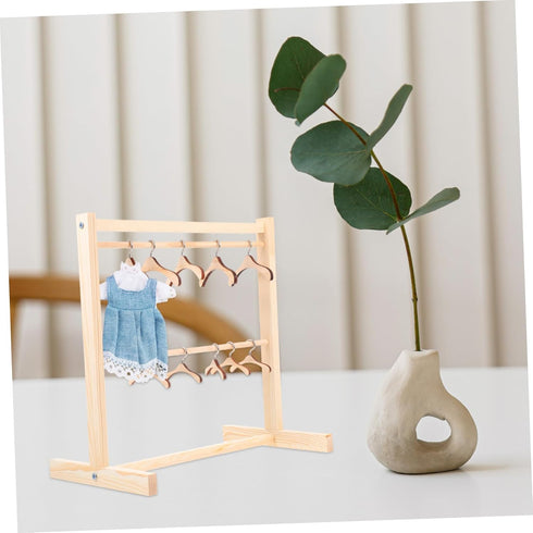 Toyvian 1set Dollhouse Hanger Miniature Garment Rack Wall Mount Clothing Rack Mini Doll Kid Furniture Kids Clothes Hangers Pants Hangers Space Sav...