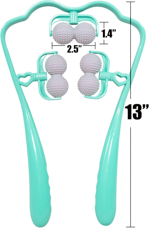 Upgrade Neck Massager, Neck Massager for pain relief deep tissue, 6 Balls Massage Roller,Manual Neck Massager, Shoulder Massager, Handheld Neck an...