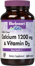 Bluebonnet Nutrition Milk-Free Calcium 1,200 mg Plus Vitamin D3 400 IU - High Potency, Maximum Absorption Strong Healthy Bones & Immune Health Sup...