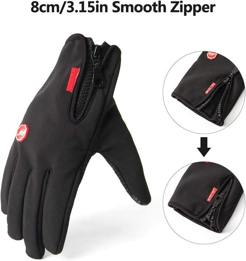 Work Gloves, Touch Screen Flex Grip Winter Gloves, Warm Fleece, Windproof, Outdoor, Black, Medium...