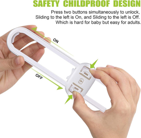 6-Pack Safety Cabinet Locks for babies, Child safety cabinet locks, baby Proof Cabinet latches, Adjustable U-Shaped Sliding Child locks for Closet...